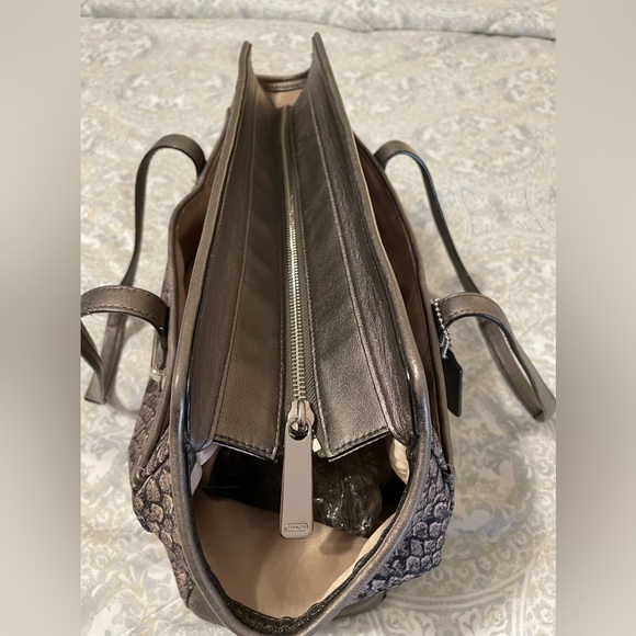 Coach Alexis Snake Print Carryall Tote - Picture 6 of 12